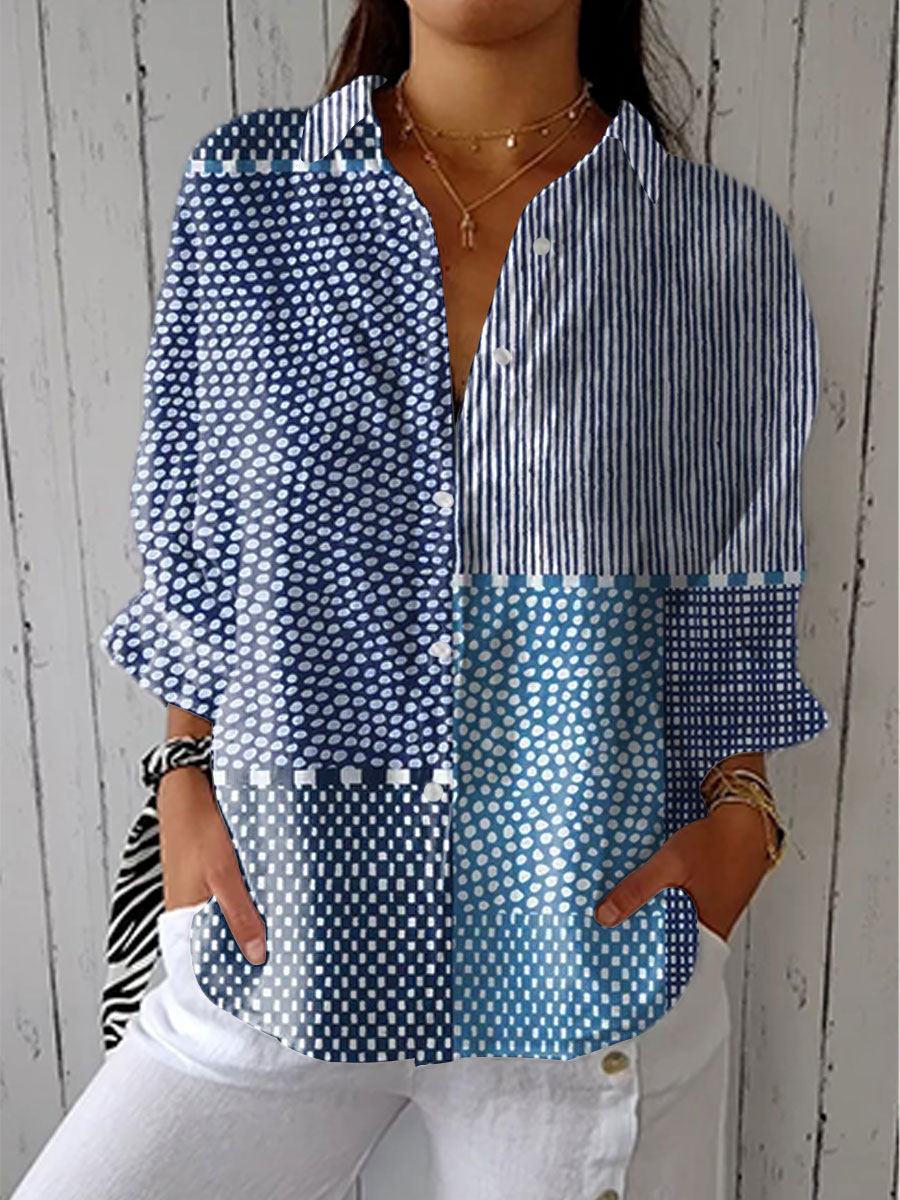 Martha | Klassisk Ocean Patchwork Blus