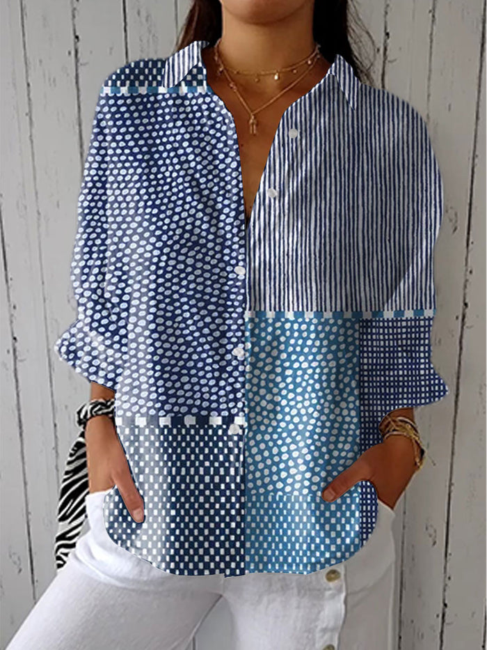 Martha | Klassisk Ocean Patchwork Blus