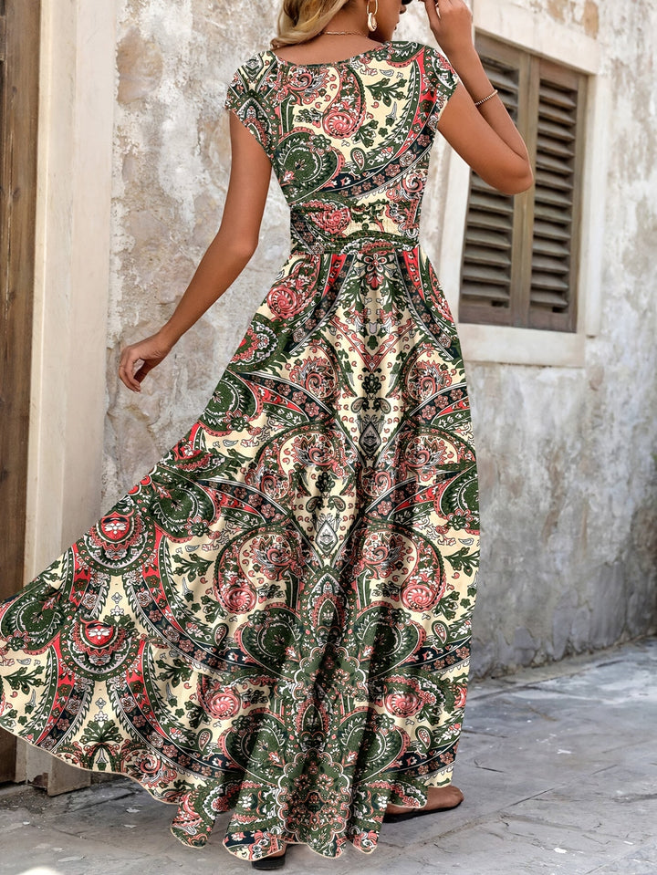 Roberta | Bohemisk Paisley Maxi Klänning