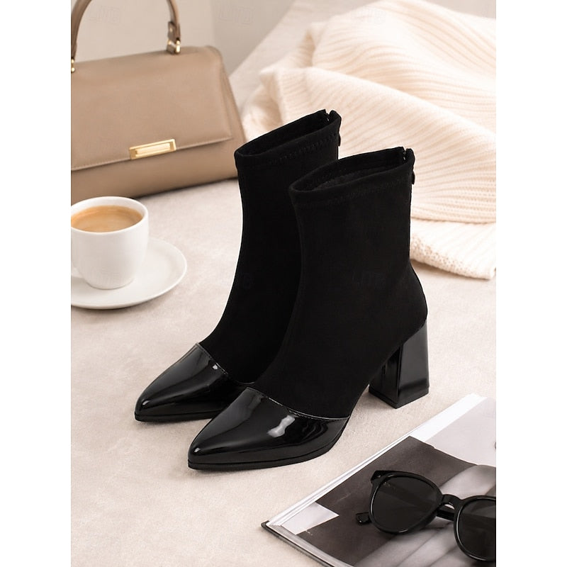 Beatrix | Cap-Toe Chunky Heel Ankelstövlar