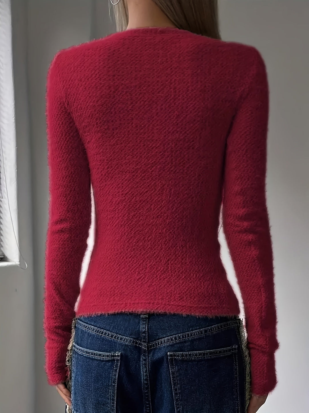 Noreen | Mjuk Plush Långärmad Topp