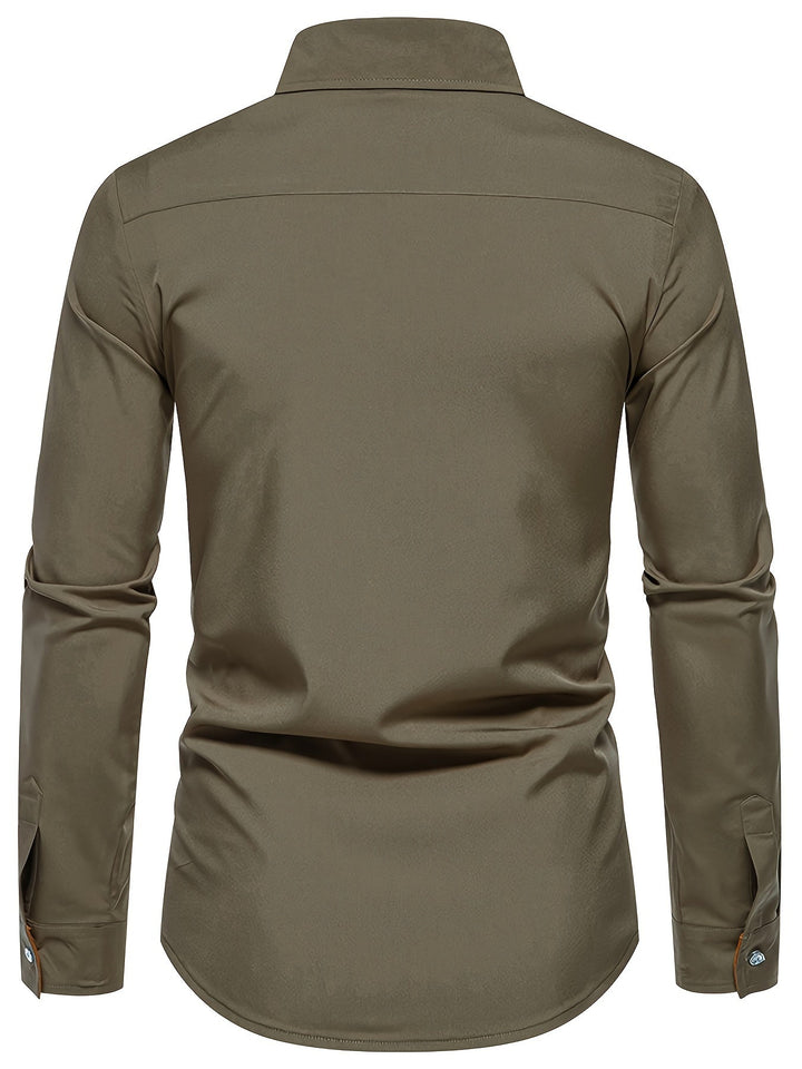 Anthony | Kontrast Trim Button-Up Skjorta