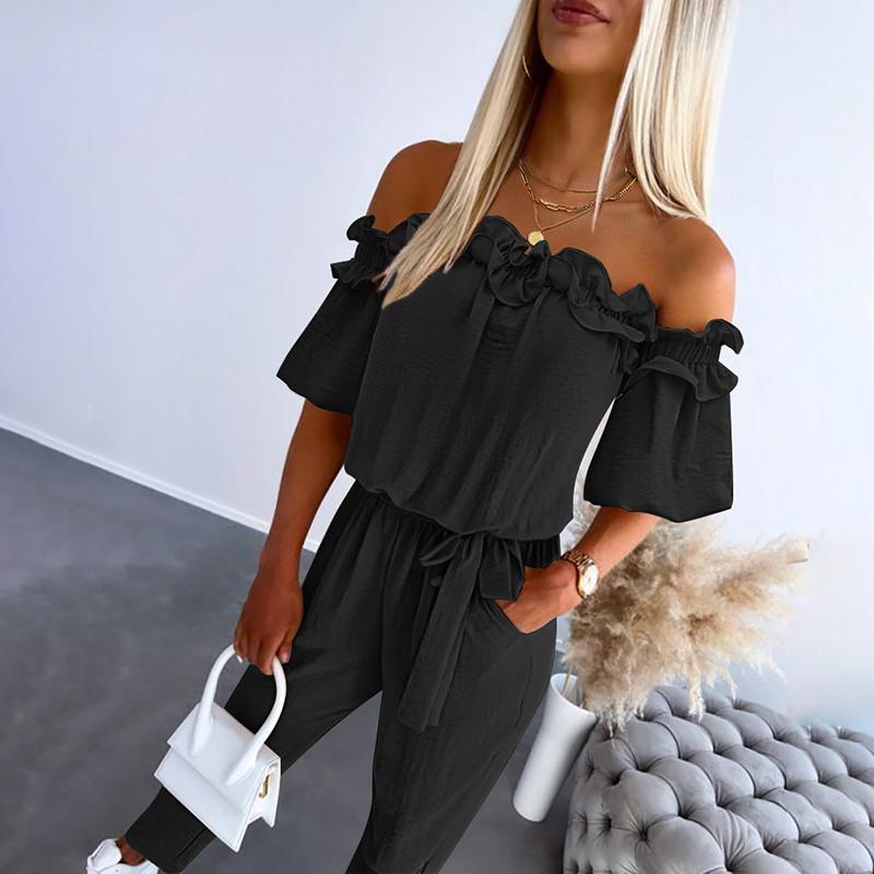 Carmella | Stilig Off Shoulder Knytmidja Jumpsuit