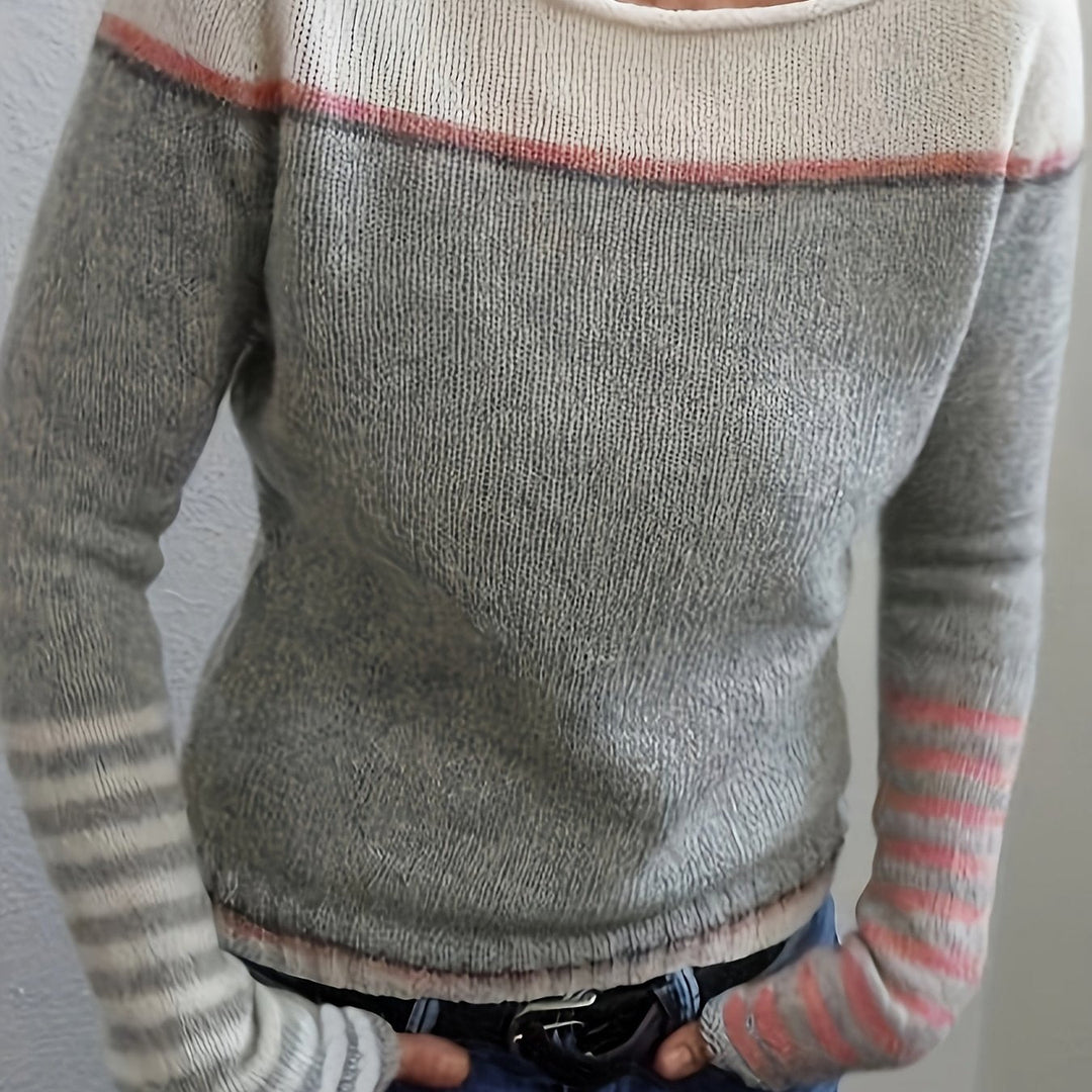 Francesca | Färgblöck Boat Neck Sweater
