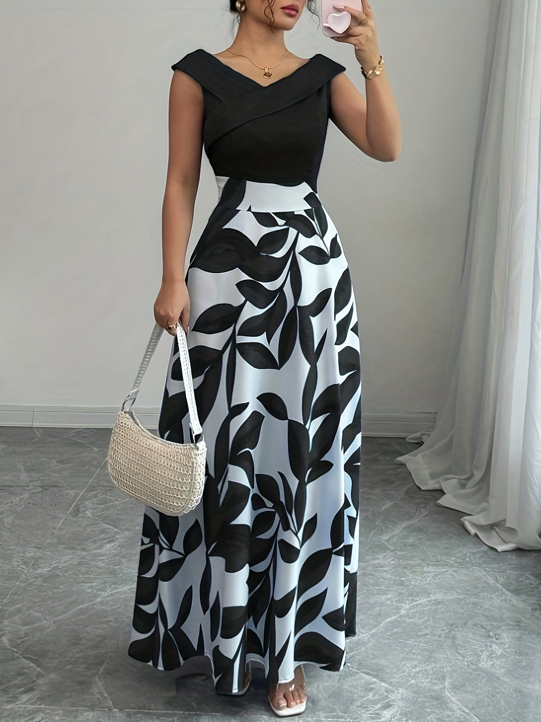 Lucille | Elegant Blommig Maxi Klänning