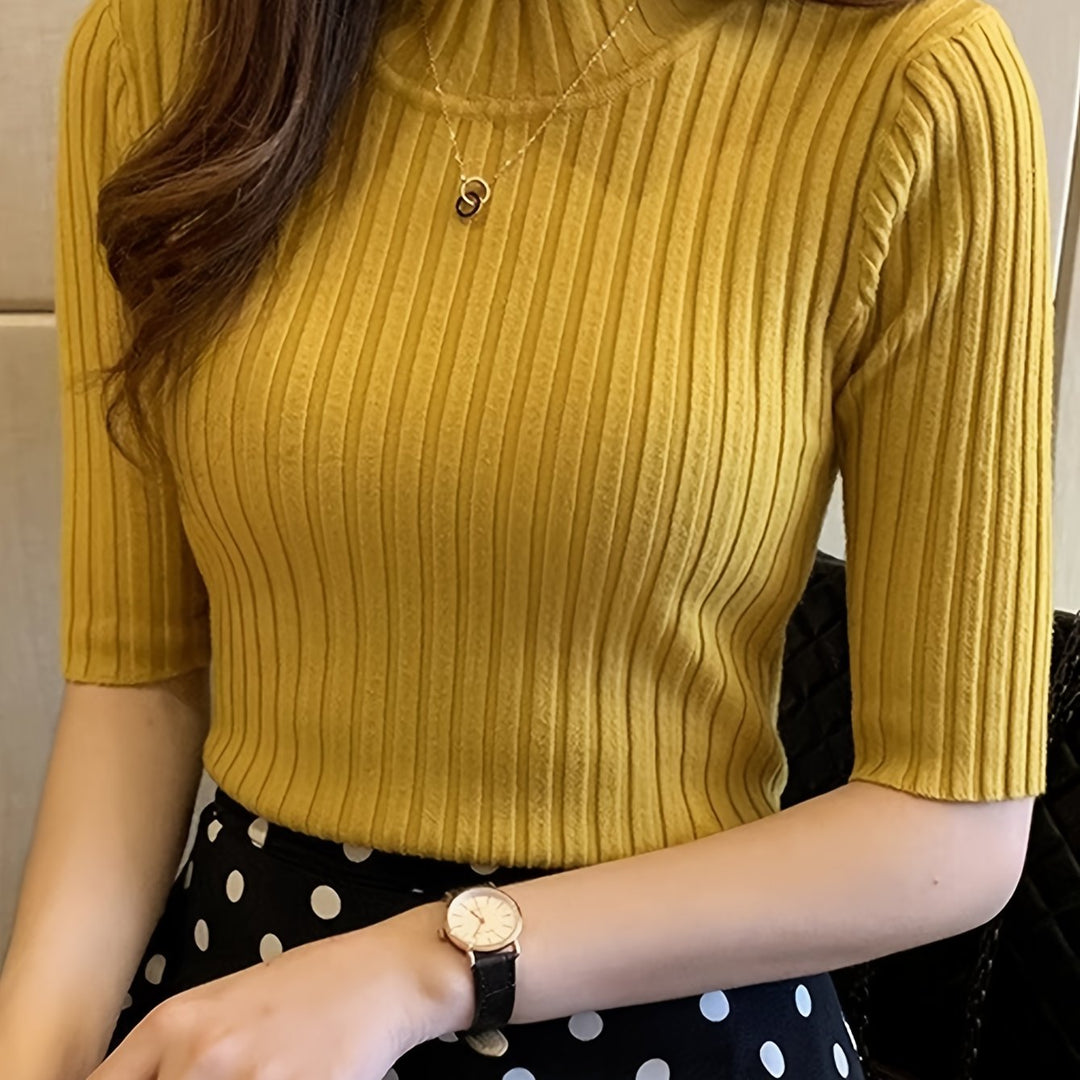 Verity | Ribbade Mock-Neck Topp