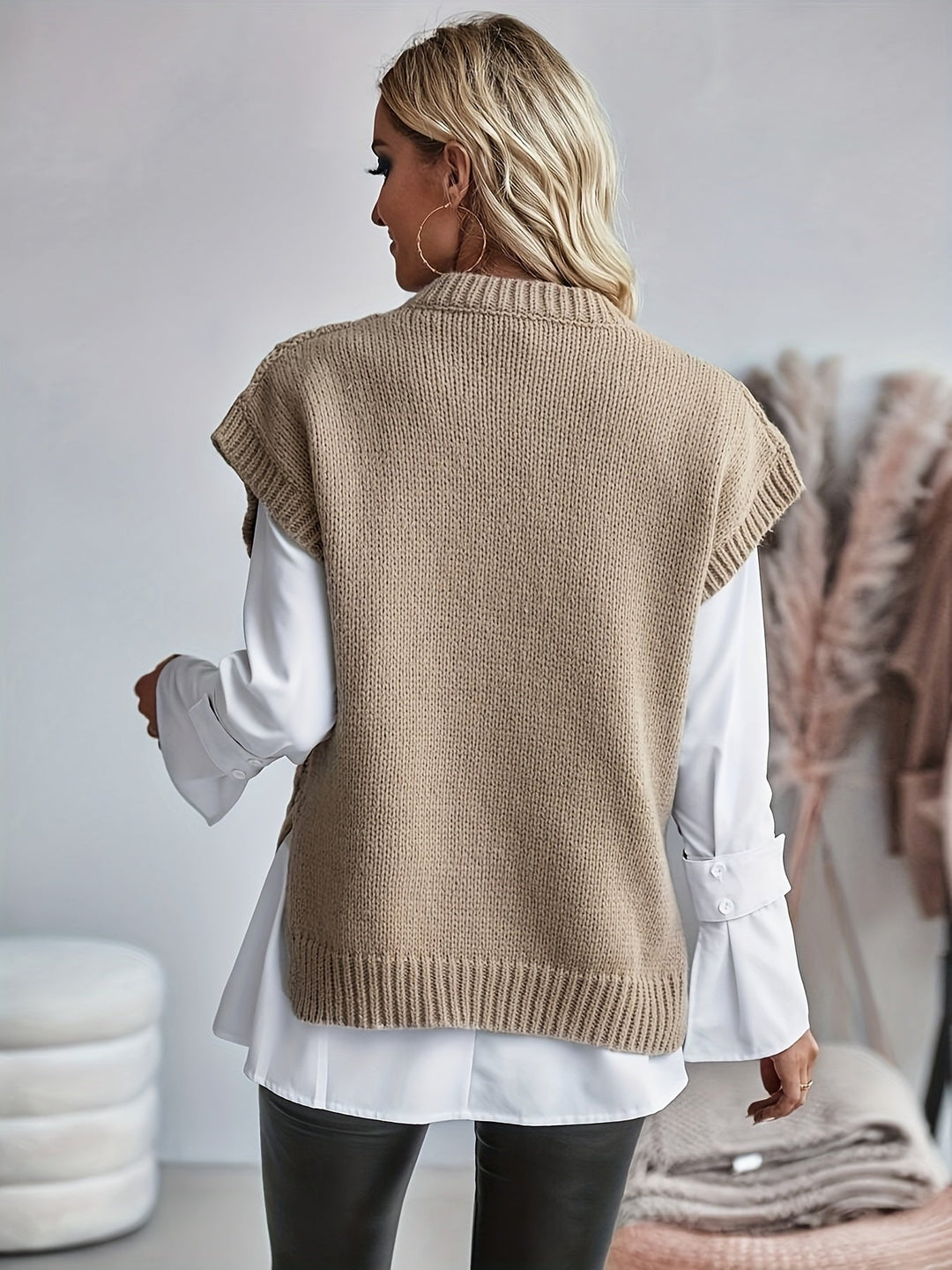 Bridget | Mysig Kabelstickad Tröja Väster