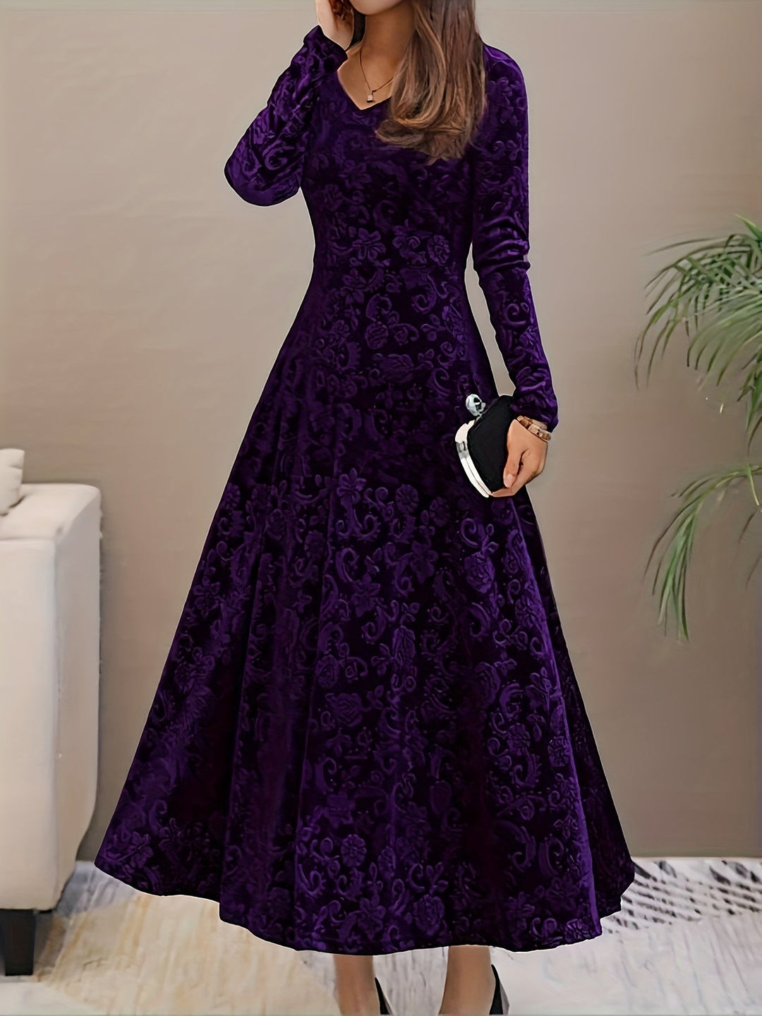 Adeline | Elegant långärmad midi-klänning