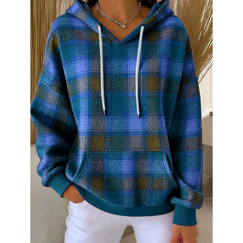 Sadie | Mysig Rutig Hoodie