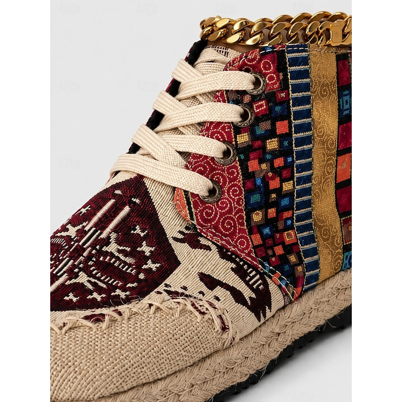 Talia | Boho Mönstrade Hög-Top Sneakers