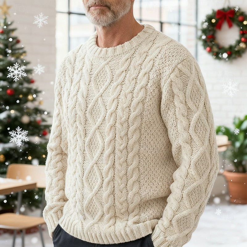 Ellis | Kabelstickad Crew Neck Tröja