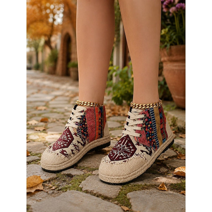 Talia | Boho Mönstrade Hög-Top Sneakers