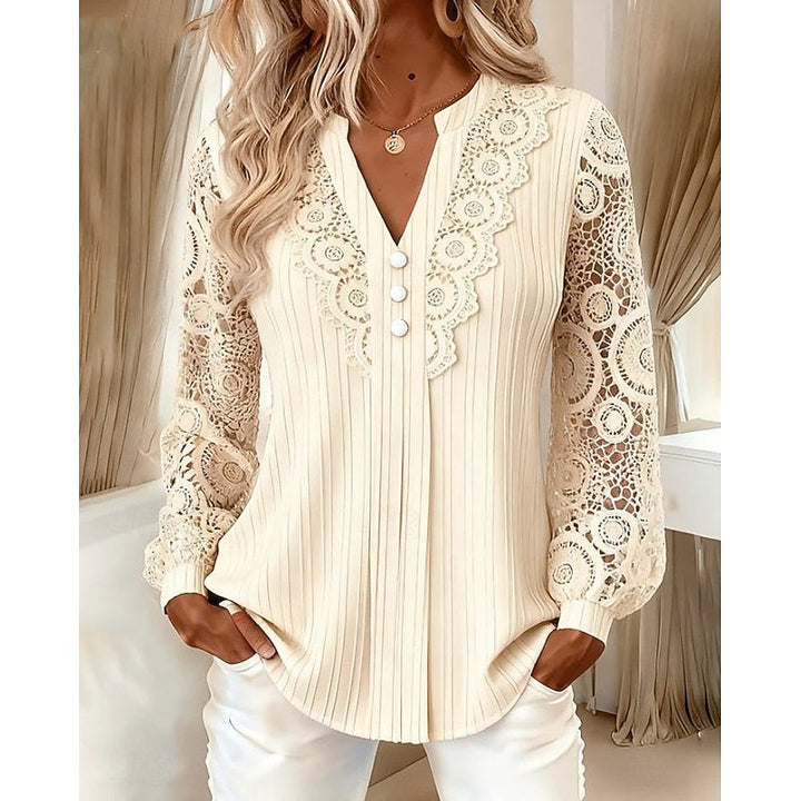 Rosetta | Blus med spetsdetaljer och långa ärmar