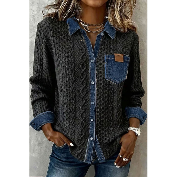 Colette | Texturerad Kontrastskjorta