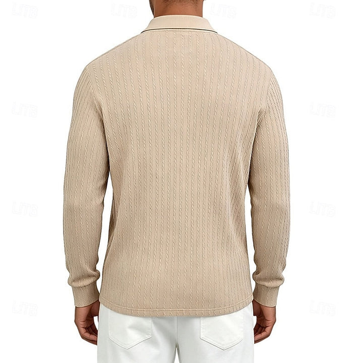 Rhett | Texturerad Quarter-Zip Polo Skjorta