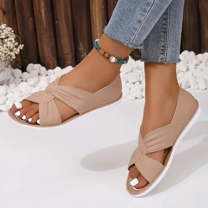 Elena | Dämpade Sandaler med Korsade Remmar