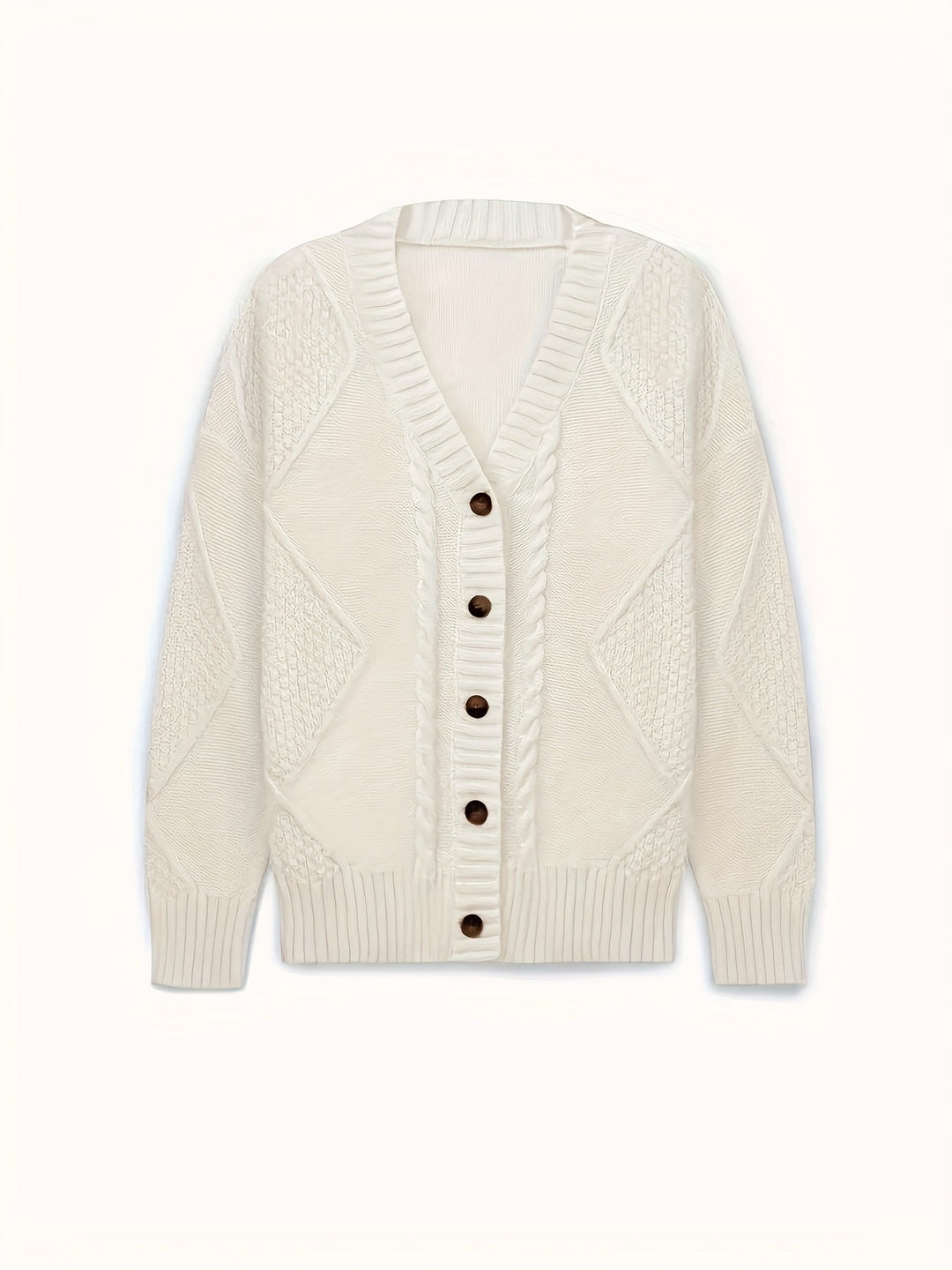 Lucinda | Mysig Kabelstickad Knappcardigan