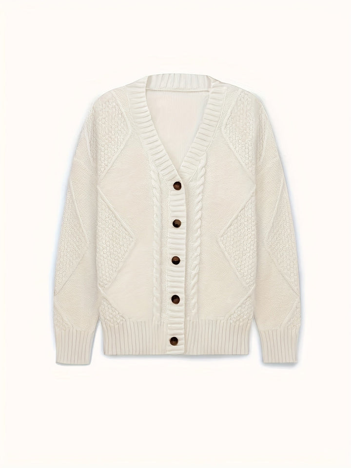 Lucinda | Mysig Kabelstickad Knappcardigan