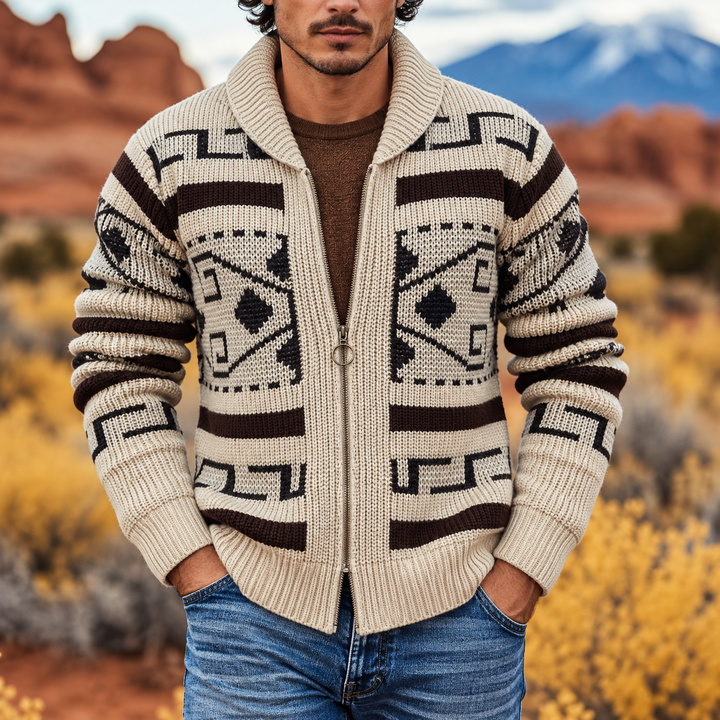 Sawyer | Mönstrad Zip Cardigan