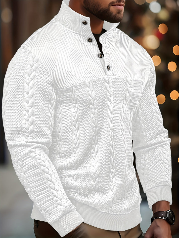 Sterling | Texturerad Pullover med Ståkrage