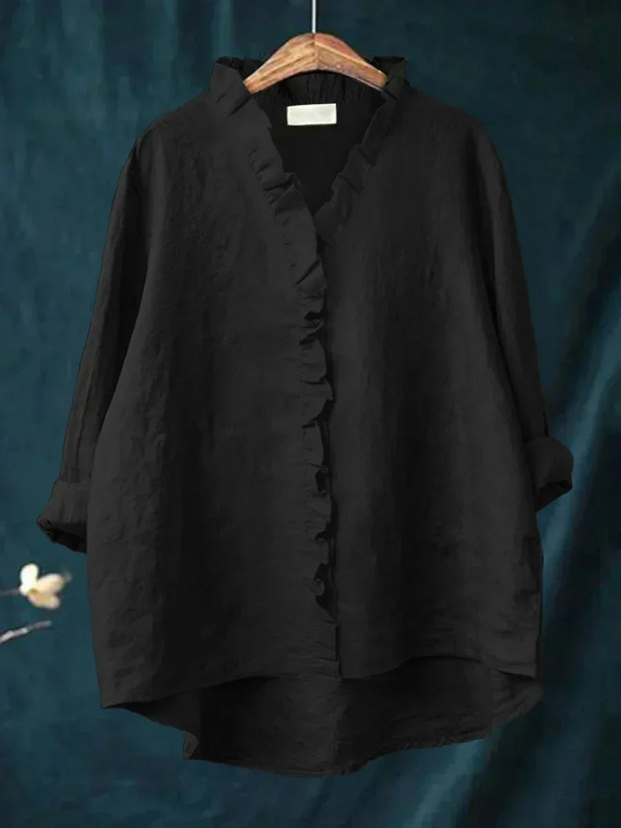 Eliza | Avslappnad Volang V-ringad Blus