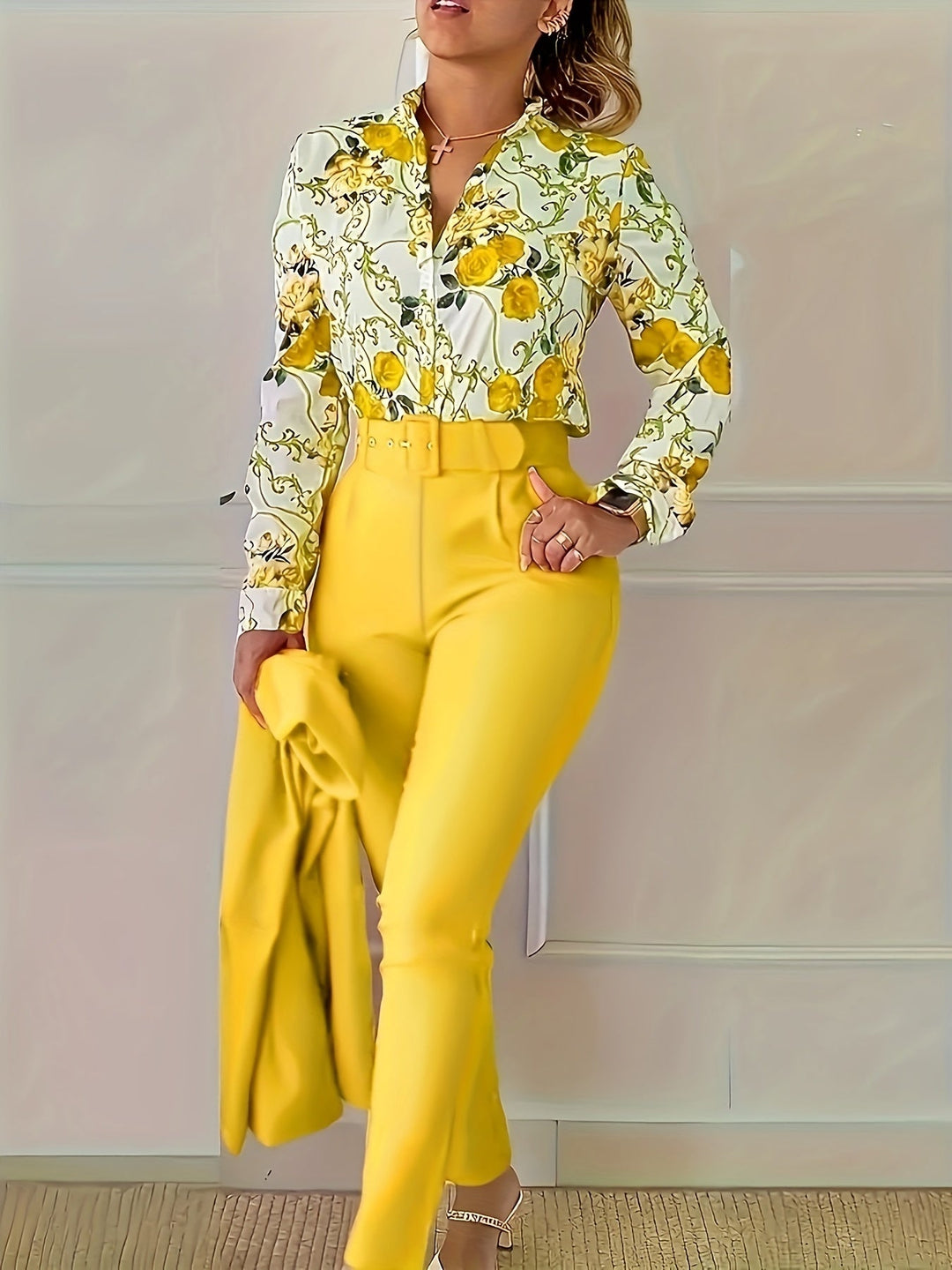 Susanna | Elegant Blommig Tvådelad Set