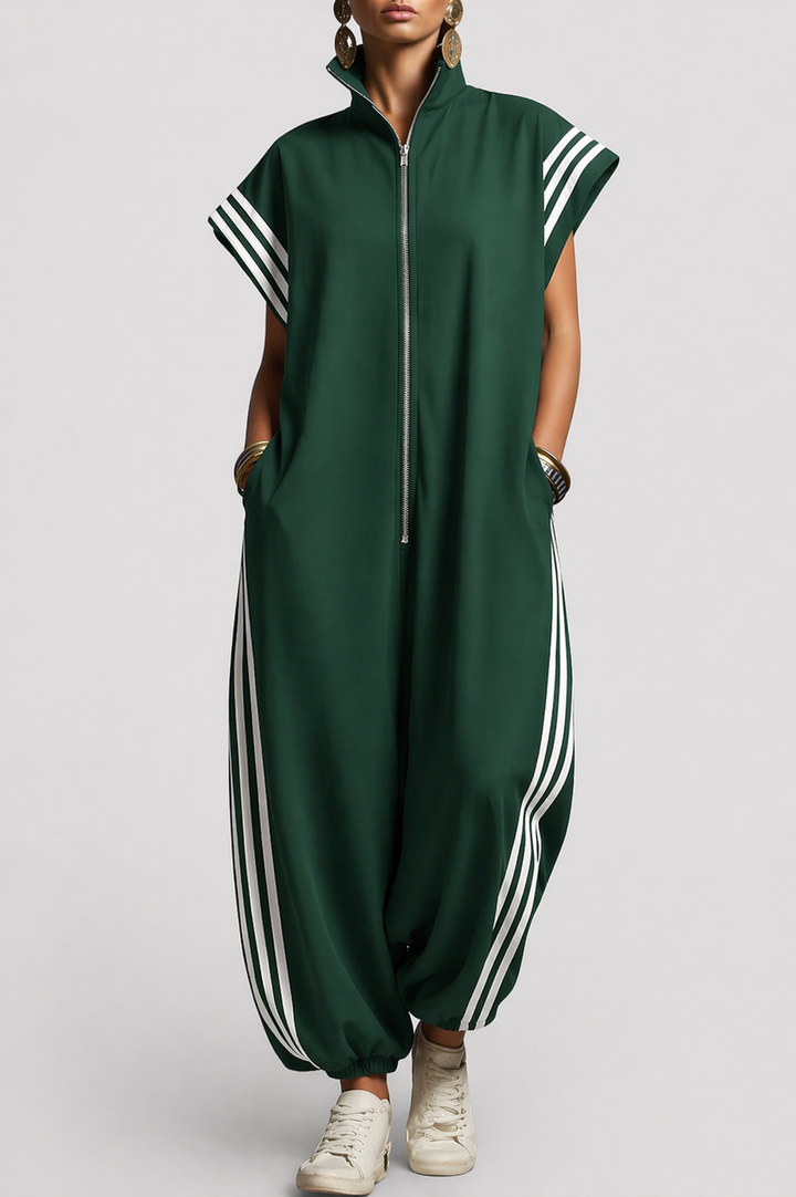 Valentina | Stilig ärmlös zip-neck jumpsuit