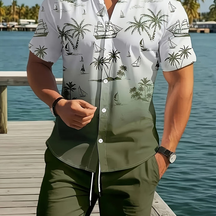 Garrett | Tryckt Skjorta och Shorts Set