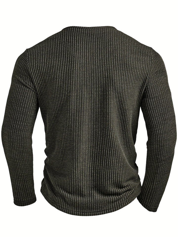 Griffin | Texturerad Ribbad Henley Skjorta
