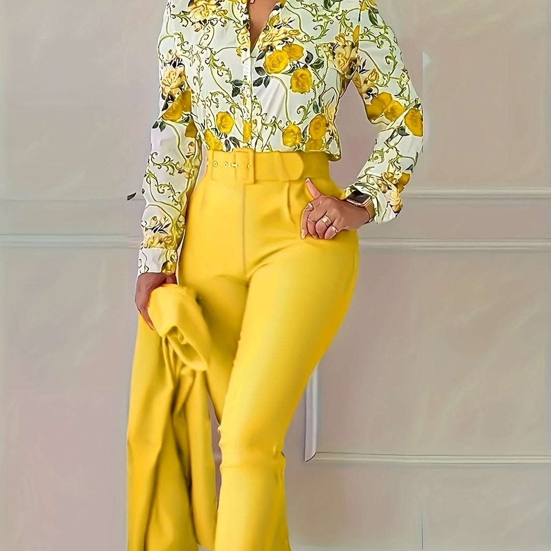Susanna | Elegant Blommig Tvådelad Set