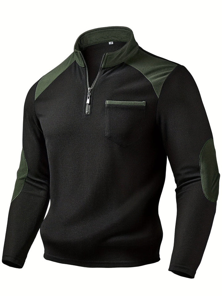 Rory | Texturerad Färgblock Kvartzip Tröja