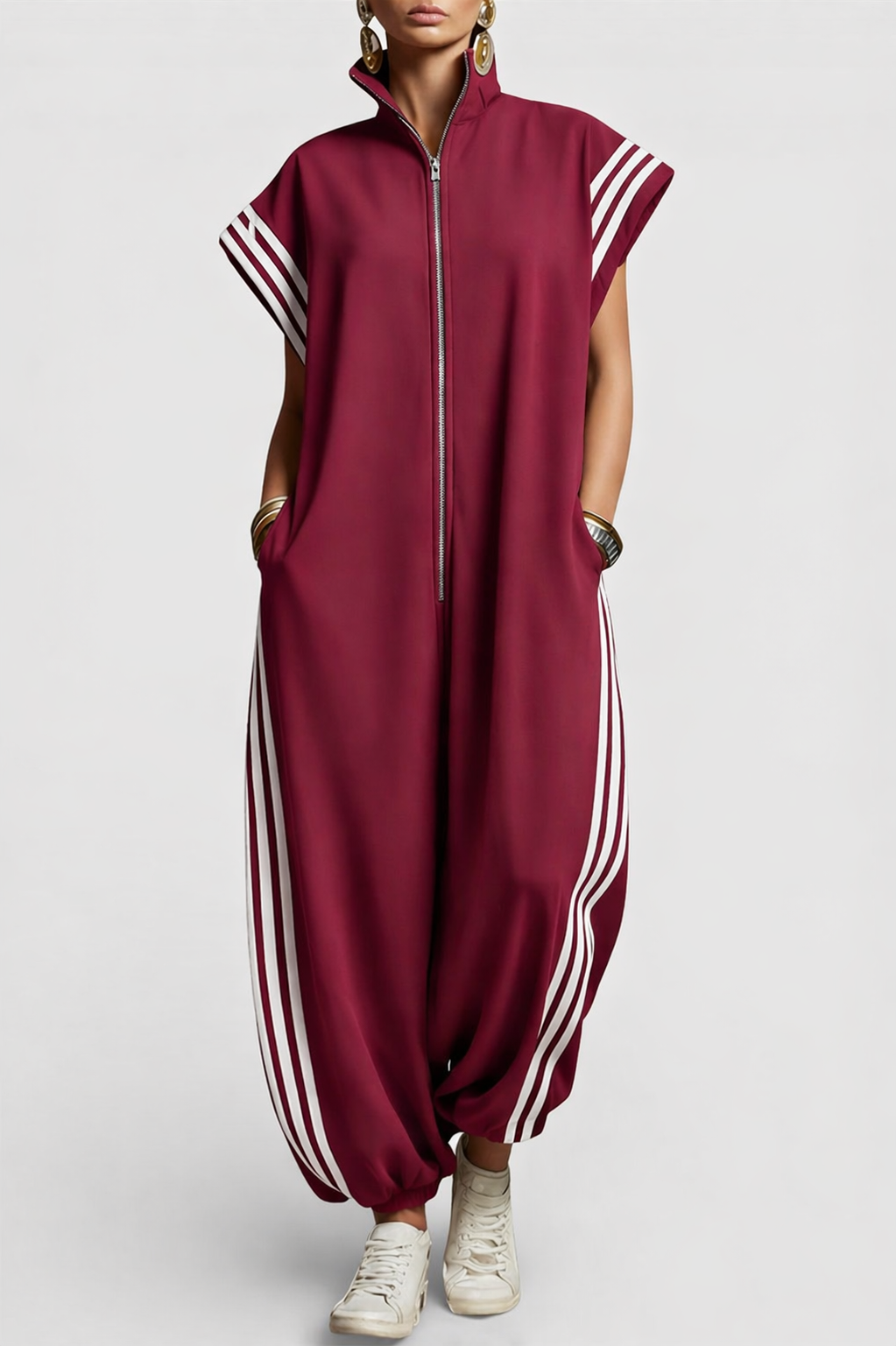 Valentina | Stilig ärmlös zip-neck jumpsuit