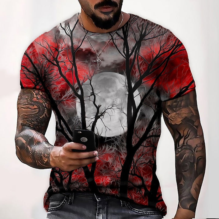Jonah | Halloween Måne Grafisk Crew Neck T-Shirt