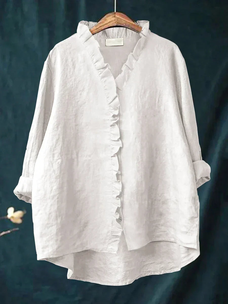 Eliza | Avslappnad Volang V-ringad Blus