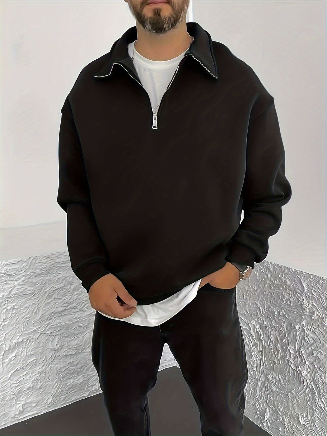 Nathaniel | Mysig Halv-Zip Sweatshirt