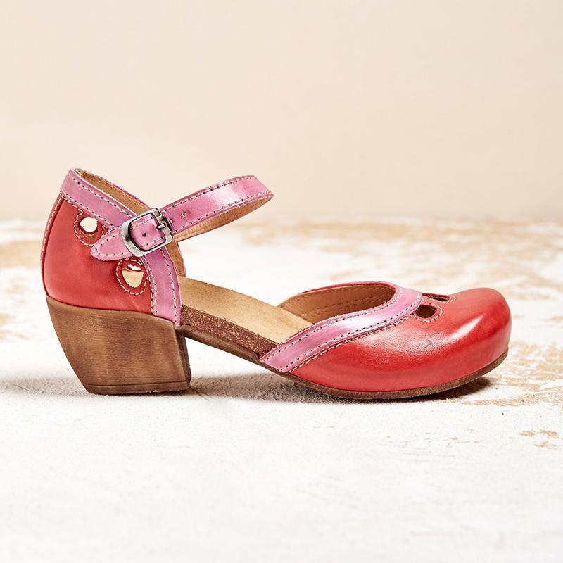 Felicity | Komfort Lågklackade T-Strap Sandaler