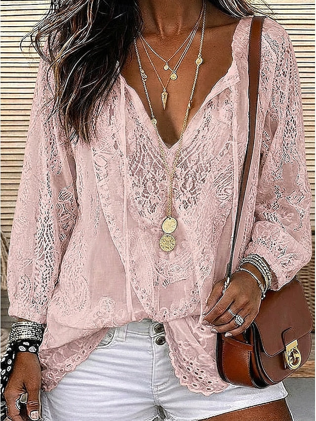 Estelle | Boho Blus med Knytning