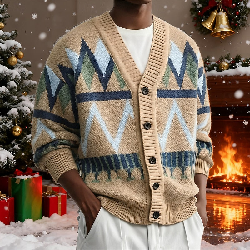 Marcus | Mönstrad Knapp-Up Cardigan