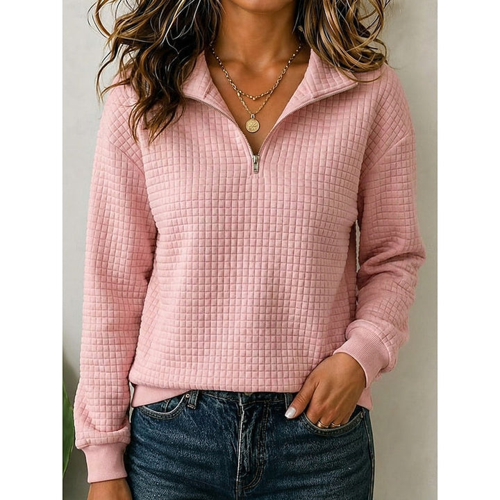 Annette | Texturerad Quarter-Zip Pullover