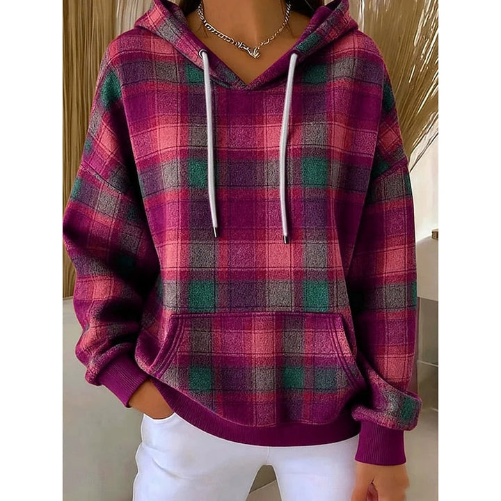 Sadie | Mysig Rutig Hoodie