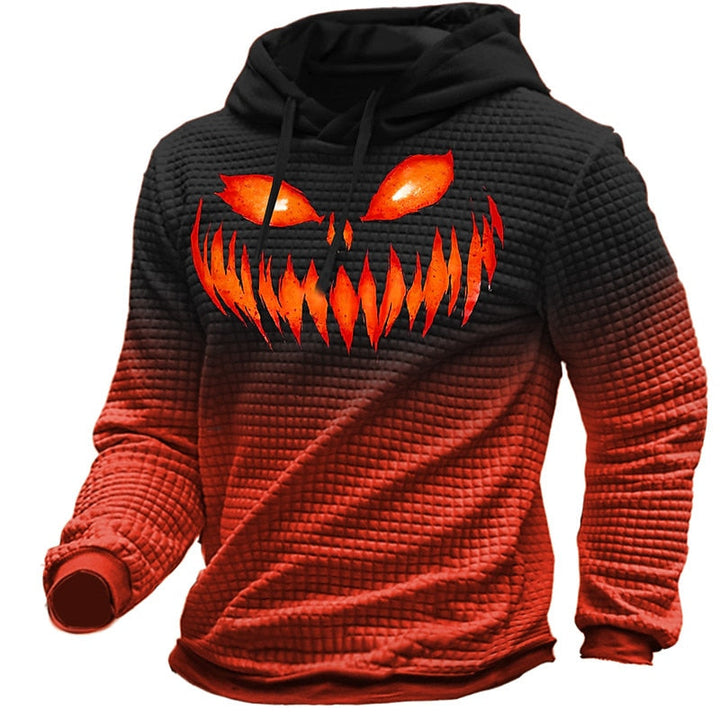 Harlan | Halloween Texturerad Grafisk Hoodie