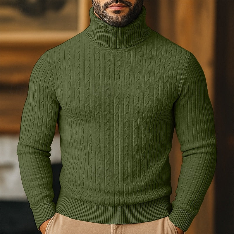 Rupert | Kabelstickad Turtleneck Tröja