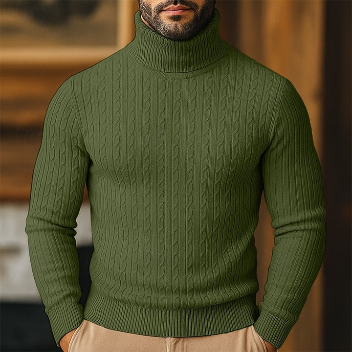 Rupert | Kabelstickad Turtleneck Tröja