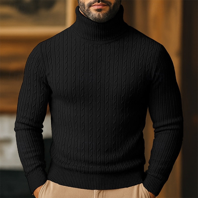 Rupert | Kabelstickad Turtleneck Tröja
