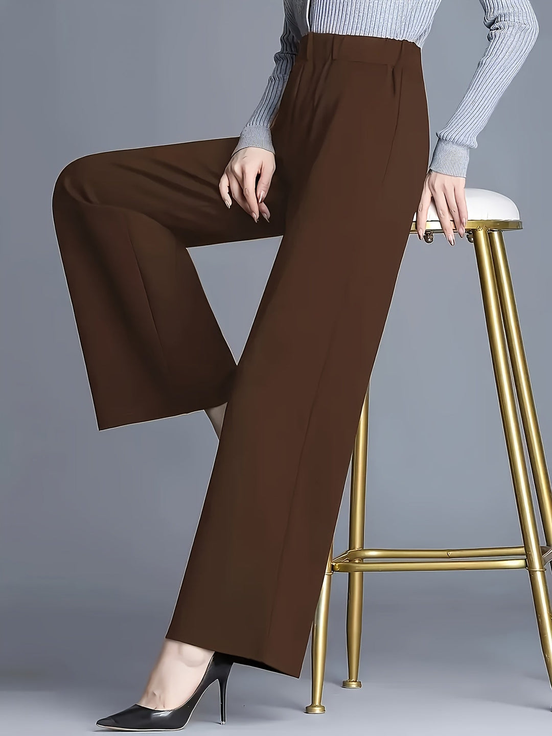 Claudia | Högmidjade vida byxor