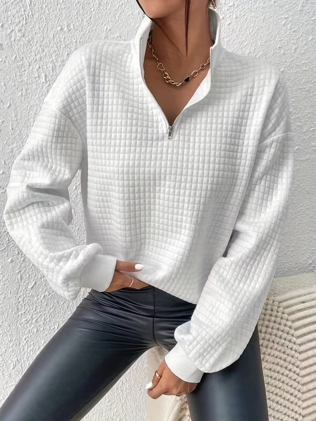 Susanna | Avslappnad Kvartzip-Pullover