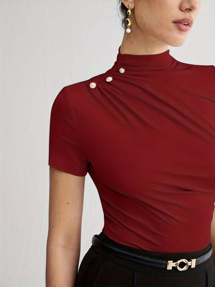 Sienna | Mock Neck Kortärmad Topp