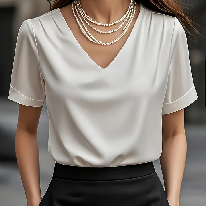 Estelle | Draperad V-ringad Blus