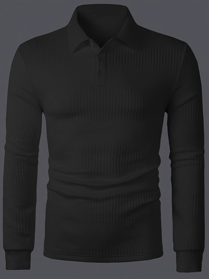 Fletcher | Texturerad långärmad polo