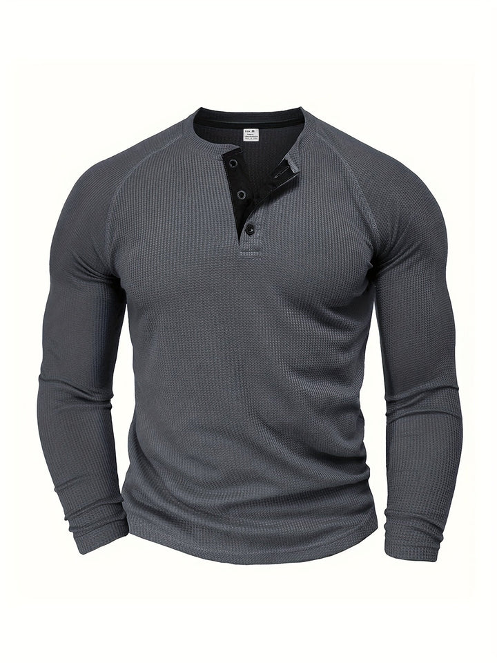 Graham | Klassisk Button Henley Skjorta